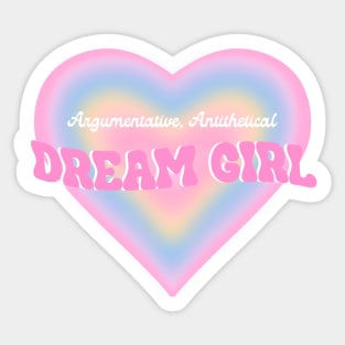 Argumentative, Antithetical Dream Girl Pastel Heart Swiftie Sticker